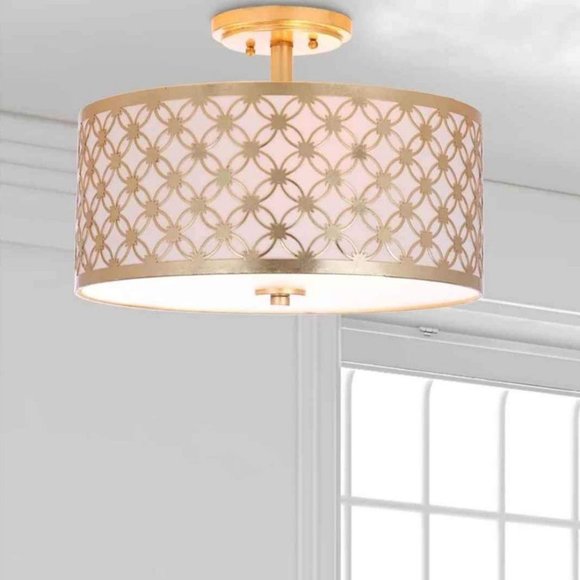 House of Hampton Other - 16" Inch Gold Semi Flush Mount Light Fixture By House Of Hamptons - New In Box